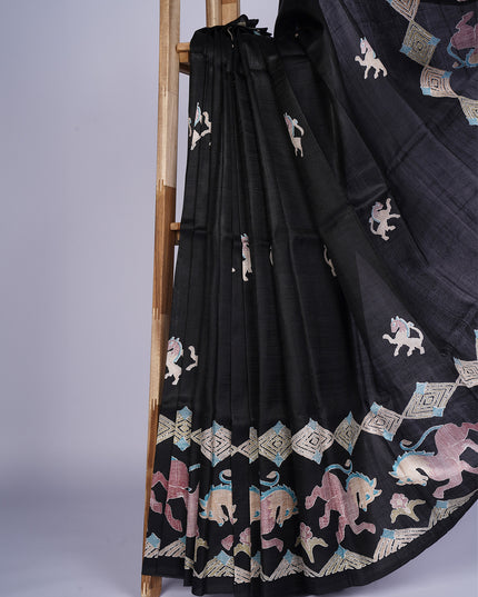 Pure Silk Saree with Horse Print