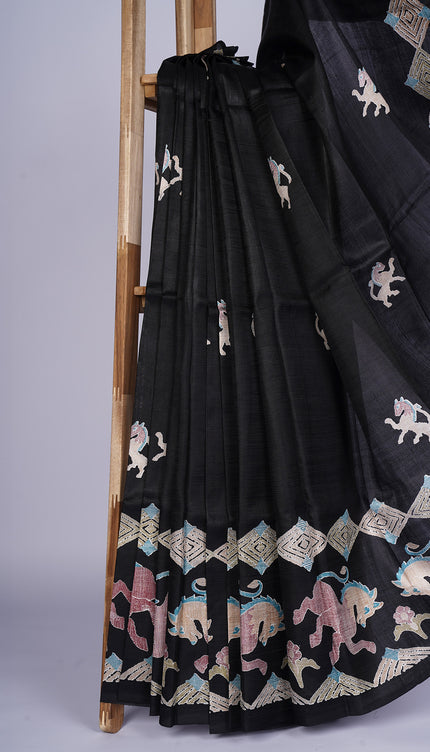 Pure Silk Saree with Horse Print