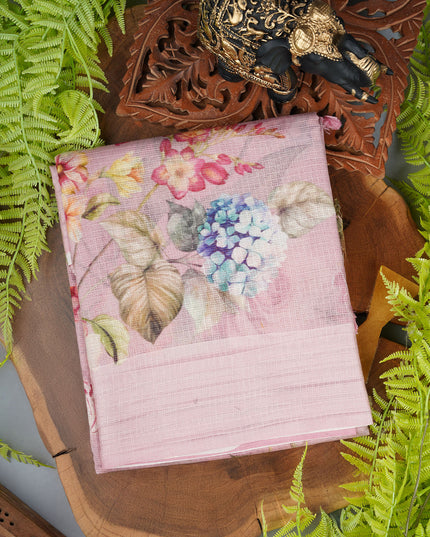 Kota cotton saree with digital print - Pink