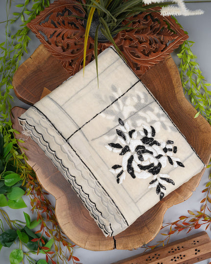 Glass Tissue Saree With Sequence Work - Tan