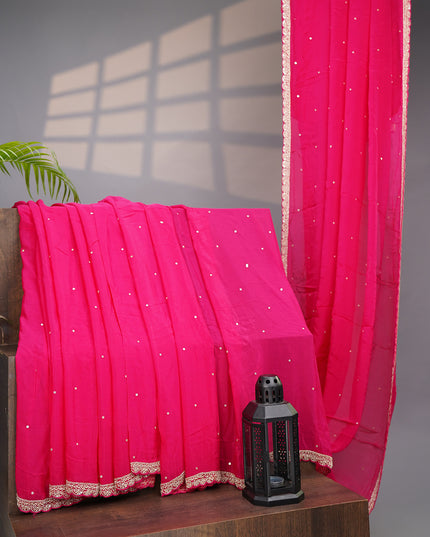 Russian Silk Saree All Over Sequence Work