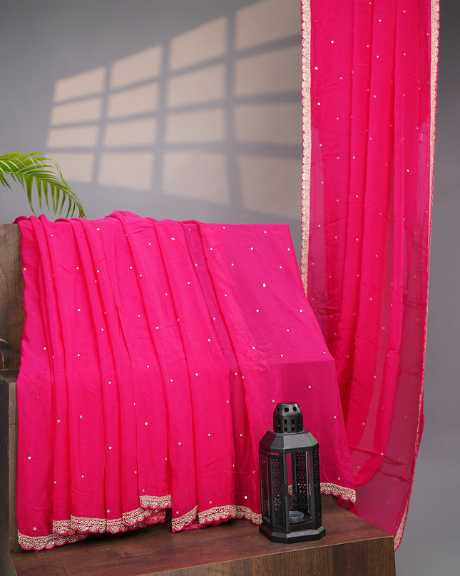 Russian Silk Saree All Over Sequence Work