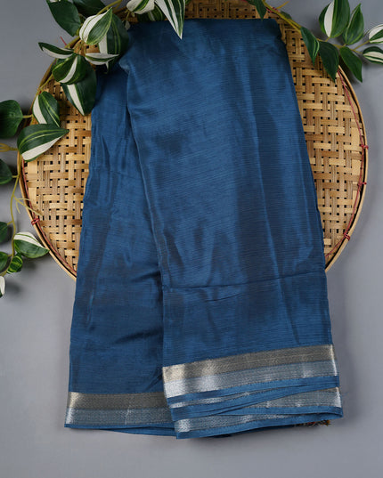 Binny Crepe Silk Saree With Golden & Silver Border - Grey