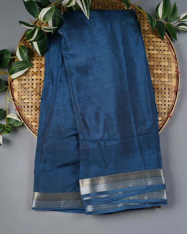 Binny Crepe Silk Saree With Golden & Silver Border - Grey