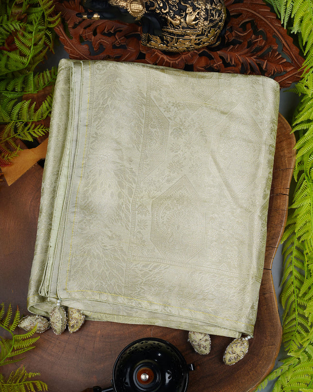 Banarasi Saree with Tissue Silk Zari Woven Work - Green