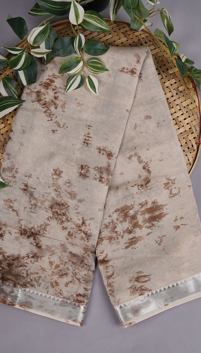 Mangalagiri Shibori Borader With Border - Tan