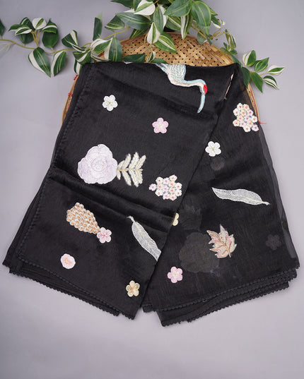 Crush Organza Silk with Embossed Work