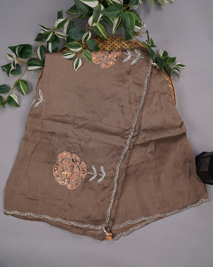 Italian Crepe with Kardhana Work and Scallop Border