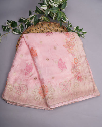 Italian Crepe with Kardana Work and Gold Zari Butties