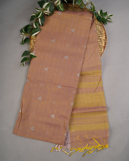 Handloom Cotton thread Embroidery Buttis Border - Onion Pink