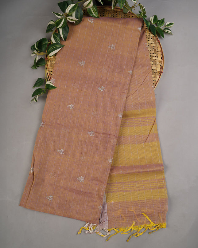 Handloom Cotton thread Embroidery Buttis Border - Onion Pink