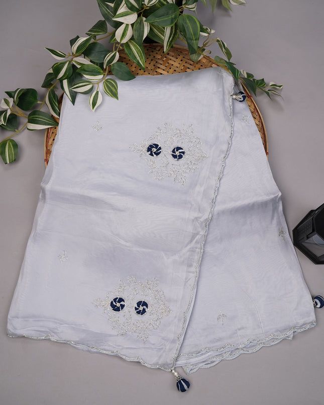 Russian Silk with Kardhana Work and a Scallop Border