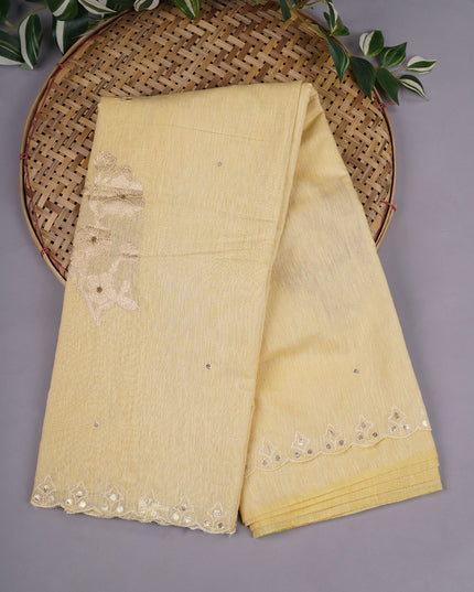 Jute Lenin with Scallop and Gota Patti Border