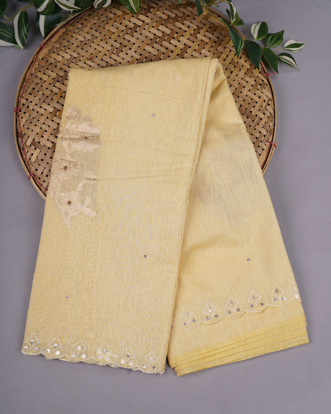 Jute Lenin with Scallop and Gota Patti Border