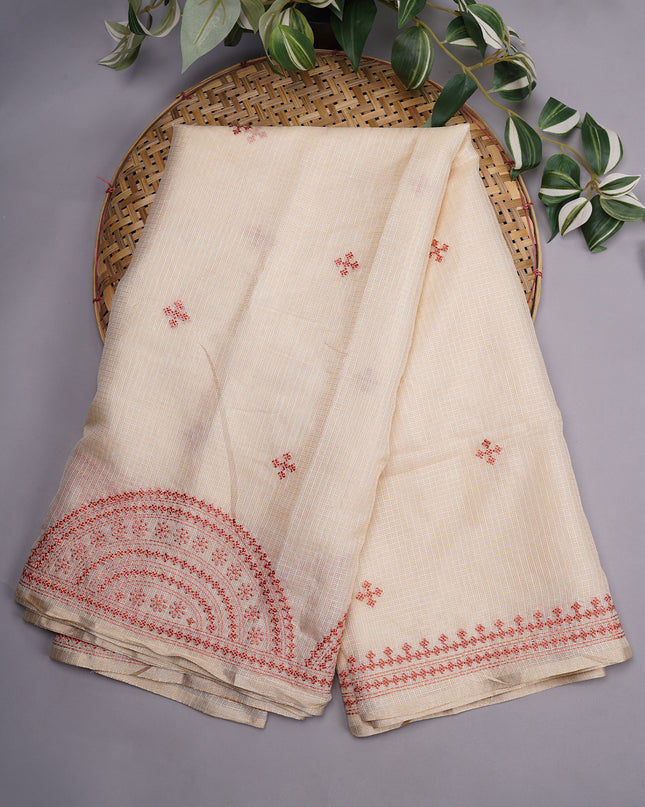 Kota Silk Saree with Thread Embroidery Border and Butties