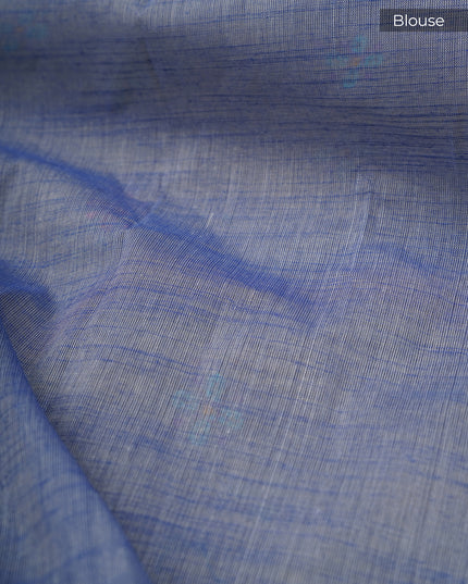 Handloom Cotton Saree With Thread Embroidery Butties Border - Grey