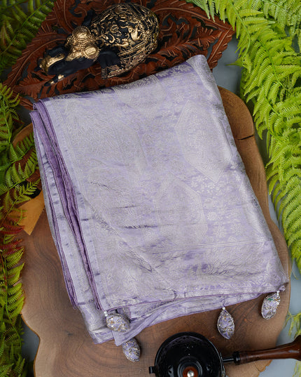 Banarasi Saree with tissue silk Zari woven work - Lavender