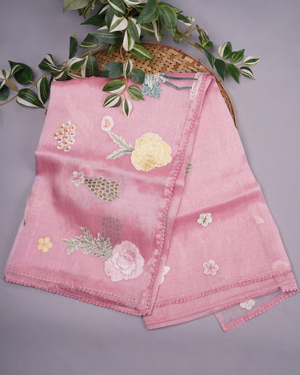 Crush Organza Silk with Embossed Work