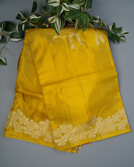 Banas Silk Saree With Gold & Silver Zari Buttis And Border - M Green
