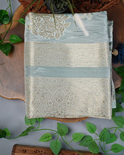 Banarasi Silk Saree with Gold Zari Weaving- Light Blue