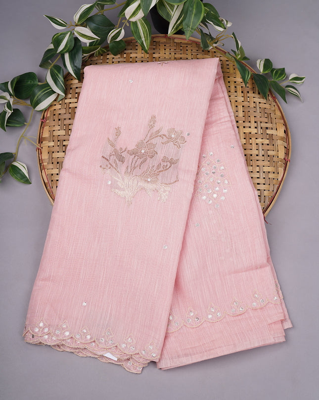 Jute Lenen with Scallop and Gota Patti Border