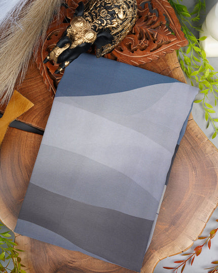 Georgette Saree With Abstract Print - Multi Color