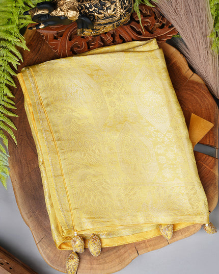 Banarasi Saree with Tissue Silk Zari woven Work- Yellow