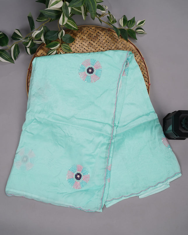 Russian Crape Saree Kardhana with Scallop Border