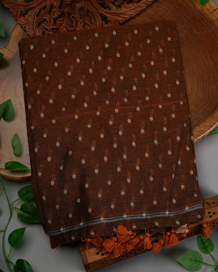 Handloom Cotton Weaving Butties- Brown