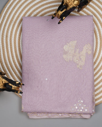 Lenin saree with GotaPatti work and scallop Border - Lavender