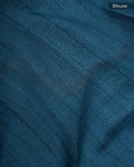 Tusser Kalamkari with Kanchi Border- Sage Green