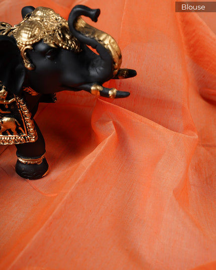 Linen Saree With Thread Work Butties and golden Border - Cream