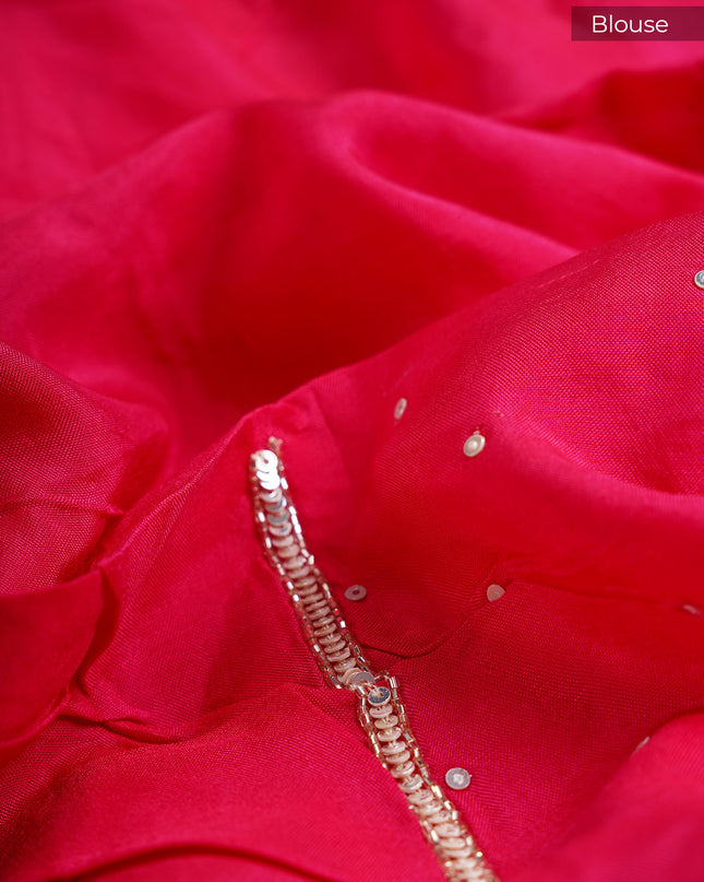 Georgette Saree With  Scallop Border Kardhana Sequence Work - Multicolor