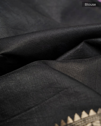 Muslin Silk Digital Print With Golden Zari Border -  Onion Pink