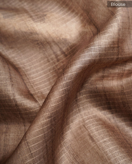 Kota Silk Saree With Floral Print and Gold Zari Border - M Green