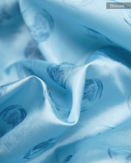 Kota Silk Saree with Floral Print and Knot Work