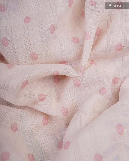 Cotton Digital Kantha Work Print Ikkath Border - Off White