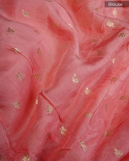 Russian Crepe Kardhana Sequence Work Butties Gold Stripes Border- Baby Pink