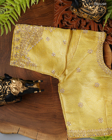 Banarasi Saree with Tissue Silk Zari woven Work- Yellow