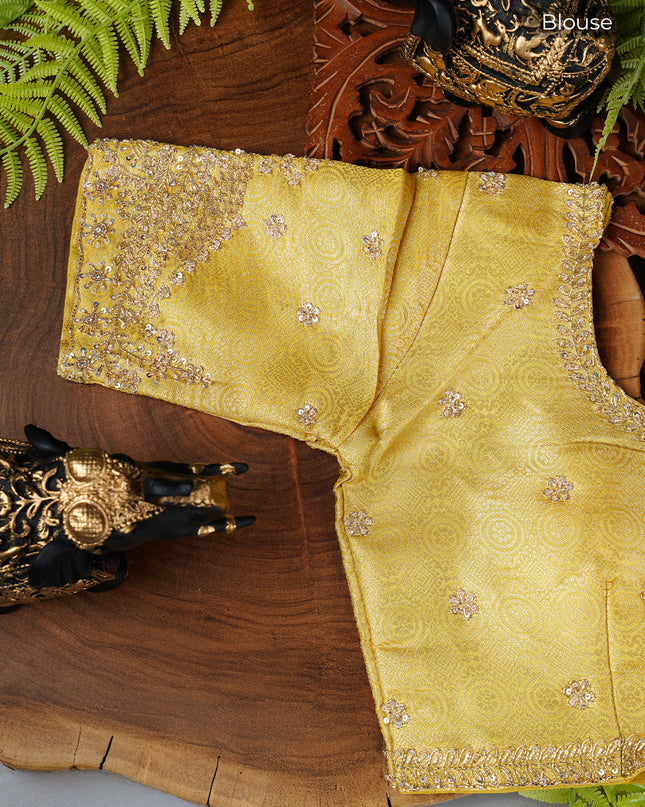 Banarasi Saree with Tissue Silk Zari woven Work- Yellow