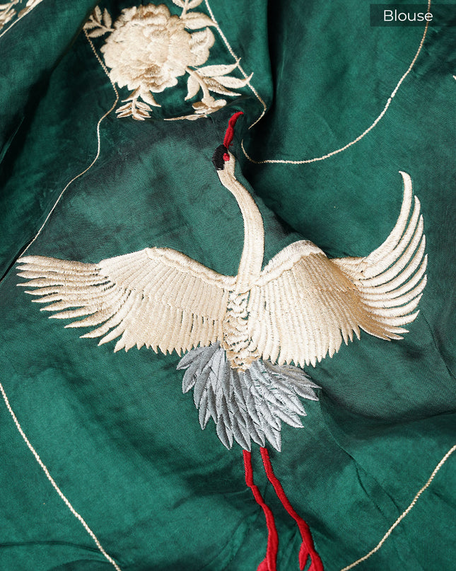 Chiffon saree with Parsi Gara work and kanchi border - Purple