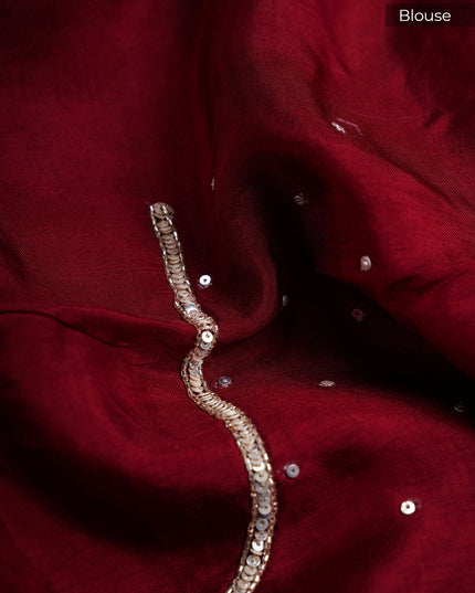 Georgette Saree With  Scallop Border Kardhana Sequence Work - Beige