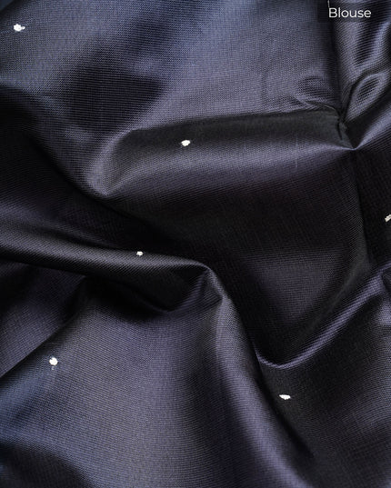 Kota Silk Saree With Floral Print & Ari Work Scallop Border - Light Brown