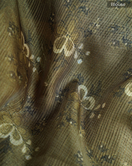 Kota Silk Saree With Mirror and Thread Work - Yellow