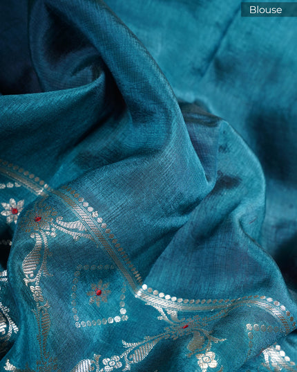 Chanderi Silk Saree With Golden Butties Contrast Border - Red