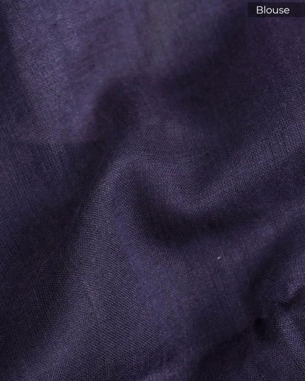 Muslin Silk Saree With Abstract Print Complimented Ly A Contrasting Dark Border With Gold Colored Trim -  Wine