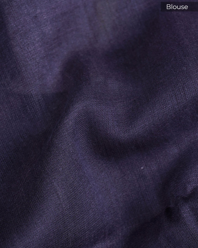 Muslin Silk Saree With Abstract Print Complimented Ly A Contrasting Dark Border With Gold Colored Trim -  Wine