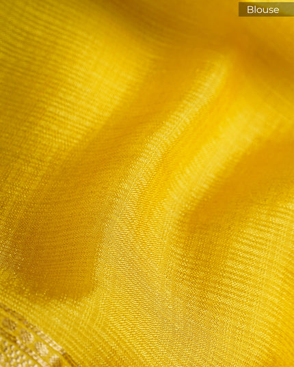 Kota Silk Saree with Golden Butties & Satin Border - Yellow