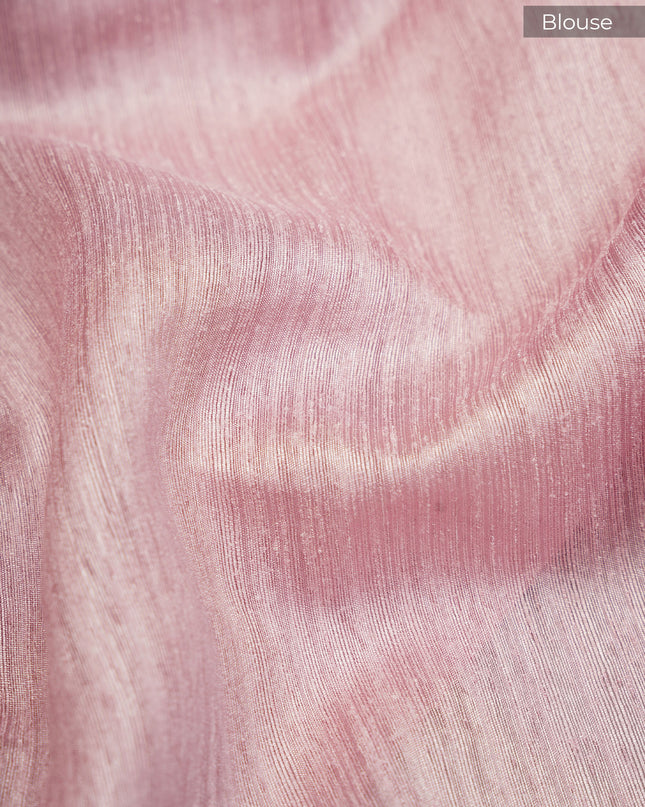 Jute Tusser Knot Work Butties with Satin Border- Onion Pink