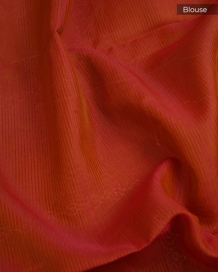 Managalgiri Silk Saree with Thread Embroidery Butties and Gold Border- Lime Green